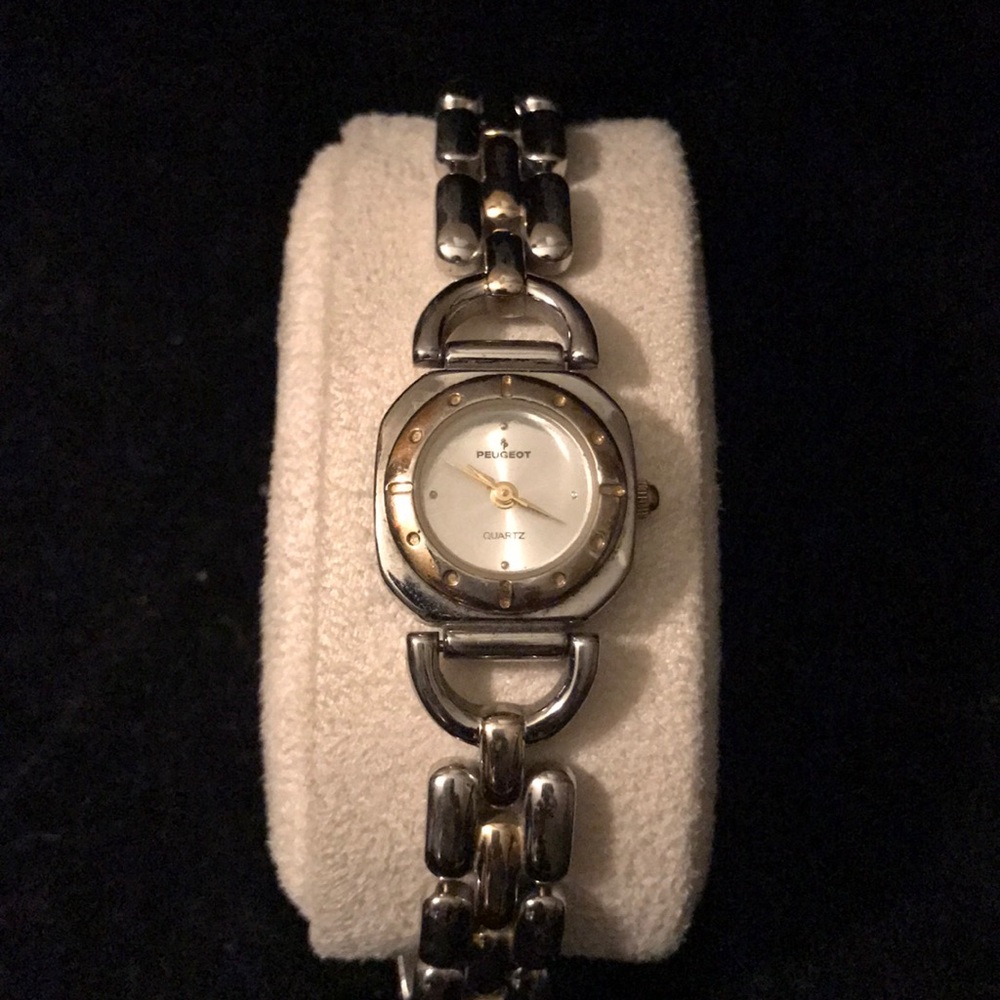 Peugeot ladies two toned silver and gold watch
